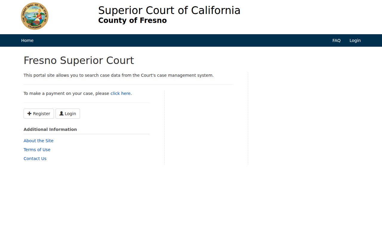 Reedley records access through the Fresno Superior Court portal