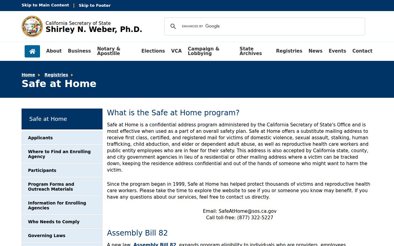 Reedley voter records privacy information from California Safe at Home